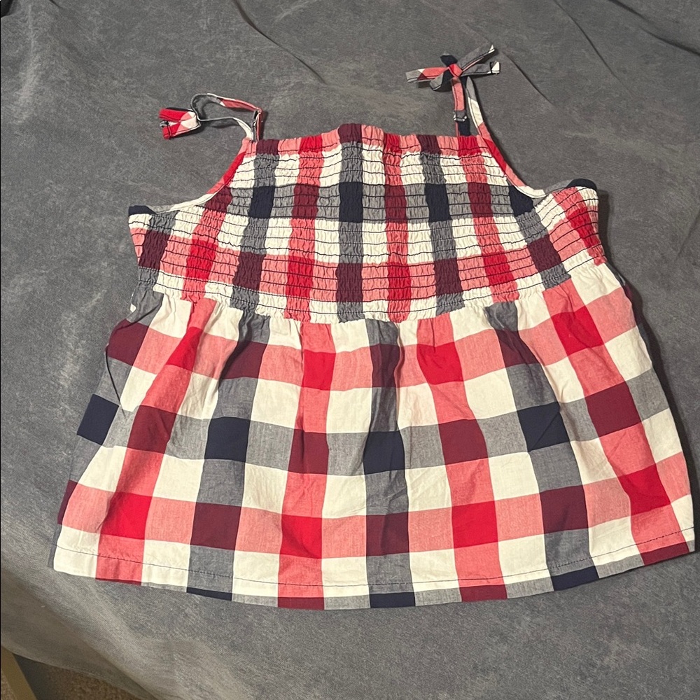Old Navy Red and Blue Checkered Kids Top